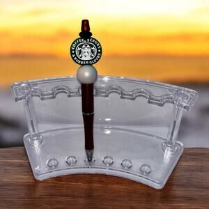 Coffee and scrubs refillable beaded pen